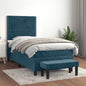 JUNG Vida Boxspringbett mit Matratze Dunkelblau 90x200 cm Samt