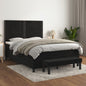 JUNG Vida Boxspringbett mit Matratze Schwarz 140x200 cm Samt