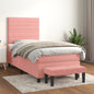 JUNG Vida Boxspringbett mit Matratze Rosa 100x200 cm Samt