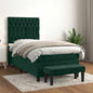 JUNG Vida Boxspringbett mit Matratze Dunkelgrün 80x200 cm Samt