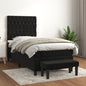 JUNG Vida Boxspringbett mit Matratze Schwarz 90x200 cm Samt