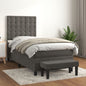 JUNG Vida Boxspringbett mit Matratze Dunkelgrau 100x200 cm Samt
