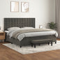 JUNG Vida Boxspringbett mit Matratze Dunkelgrau 200x200 cm Samt