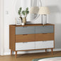 JUNG Vida Schubladenschrank MOLDE Braun 113x40x80 cm Massivholz Kiefer
