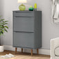 JUNG Vida Schuhschrank MOLDE Grau 59,5x35x103 cm Massivholz Kiefer