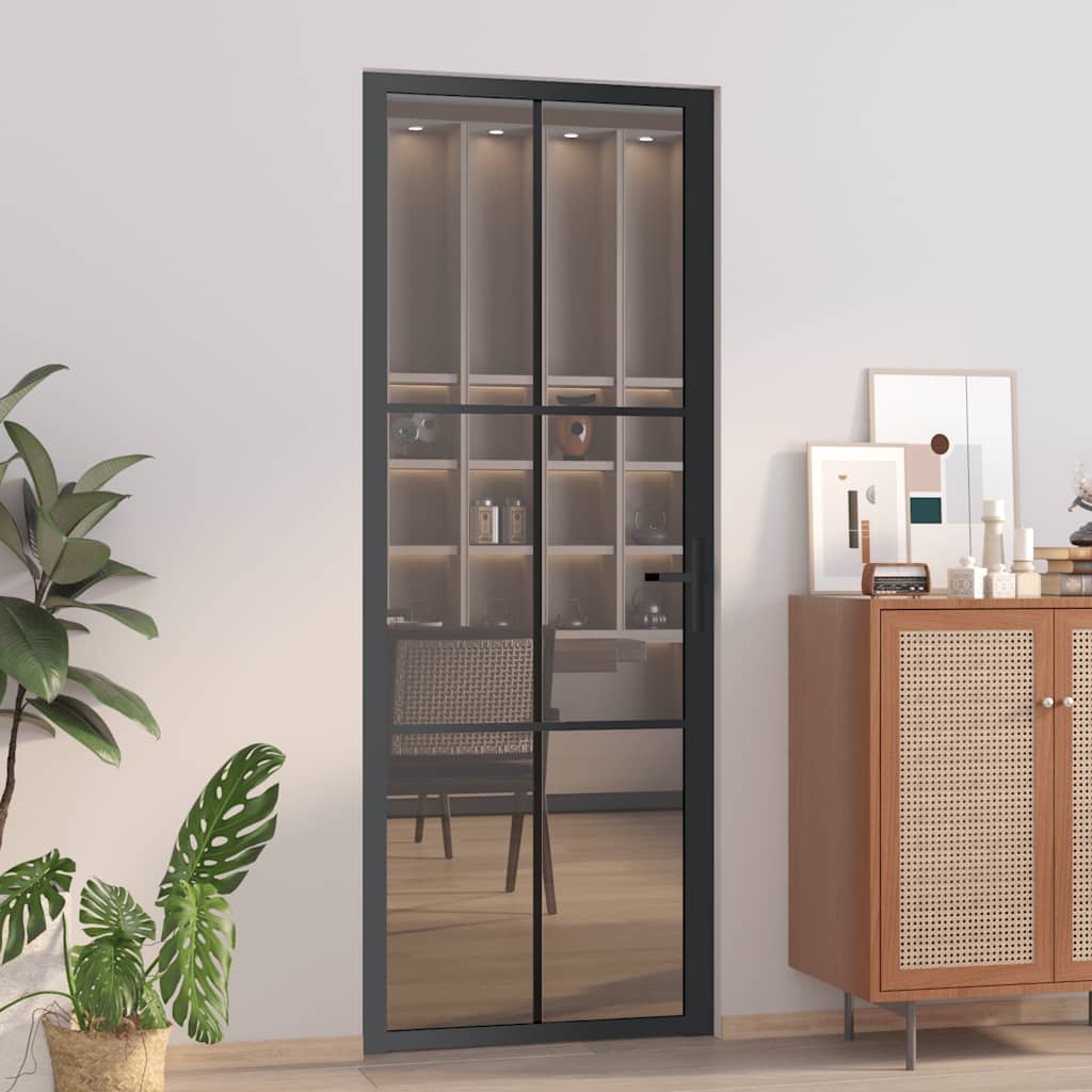 JUNG Vida Innentür 76x201,5 cm Schwarz ESG-Glas und Aluminium