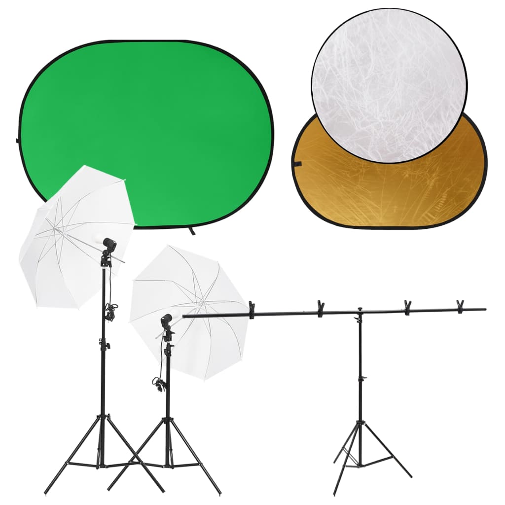 JUNG Vida Fotostudio-Set mit Leuchten, Hintergrund und Reflektor
