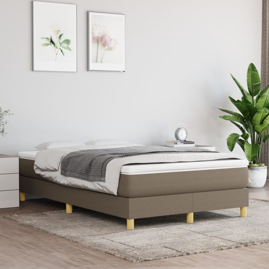 JUNG Vida Boxspringbett mit Matratze Taupe 120x200 cm Stoff
