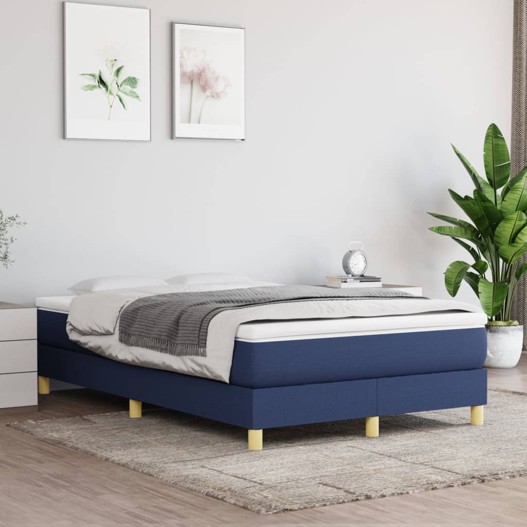 JUNG Vida Boxspringbett mit Matratze Blau 120x200 cm Stoff
