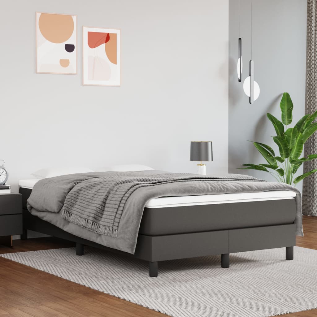 JUNG Vida Boxspringbett mit Matratze Grau 120x200 cm Kunstleder