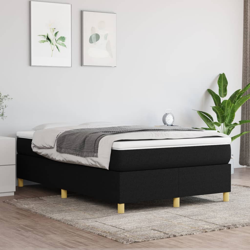 JUNG Vida Boxspringbett mit Matratze Schwarz 120x200 cm Stoff
