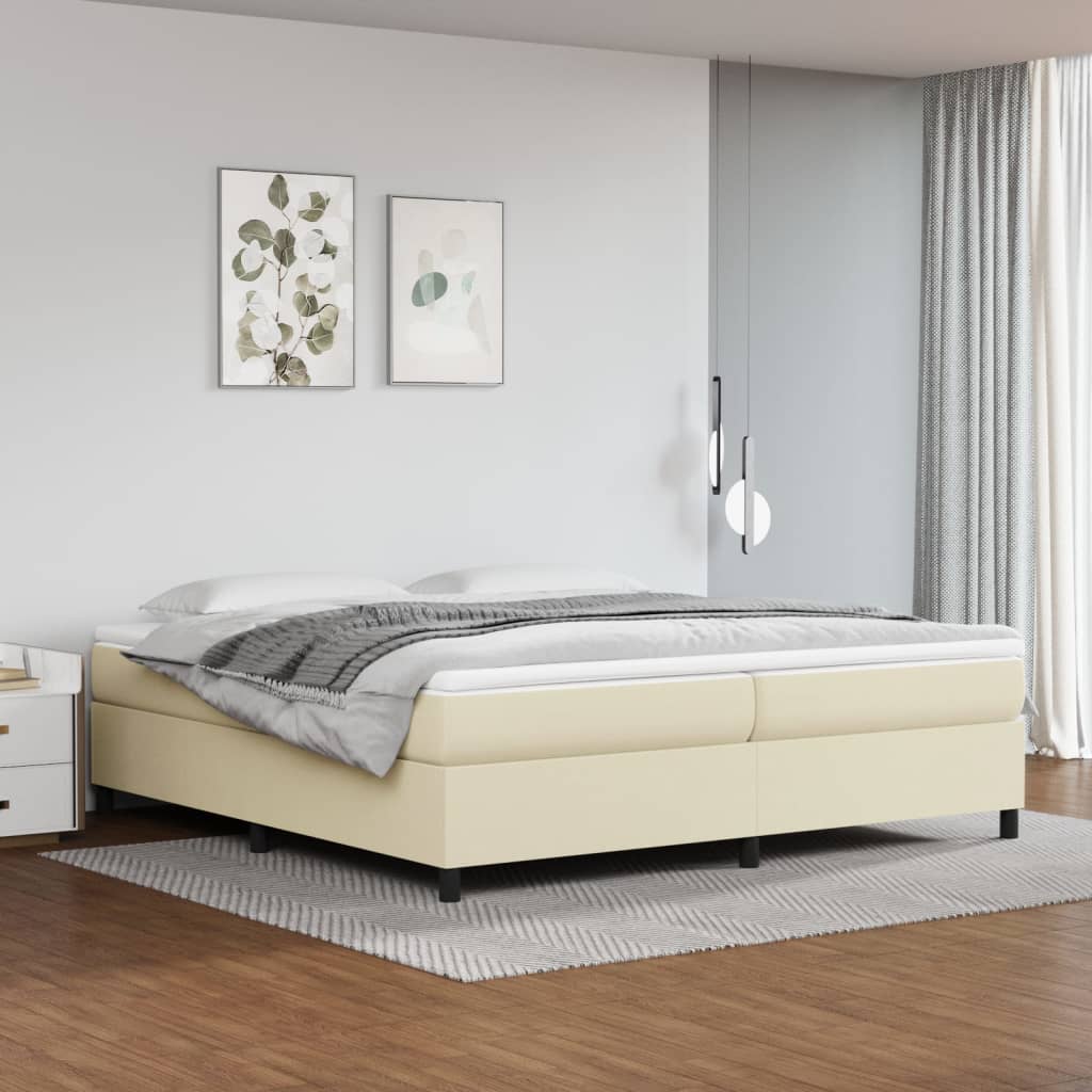 JUNG Vida Boxspringbett mit Matratze Creme 200x200 cm Kunstleder