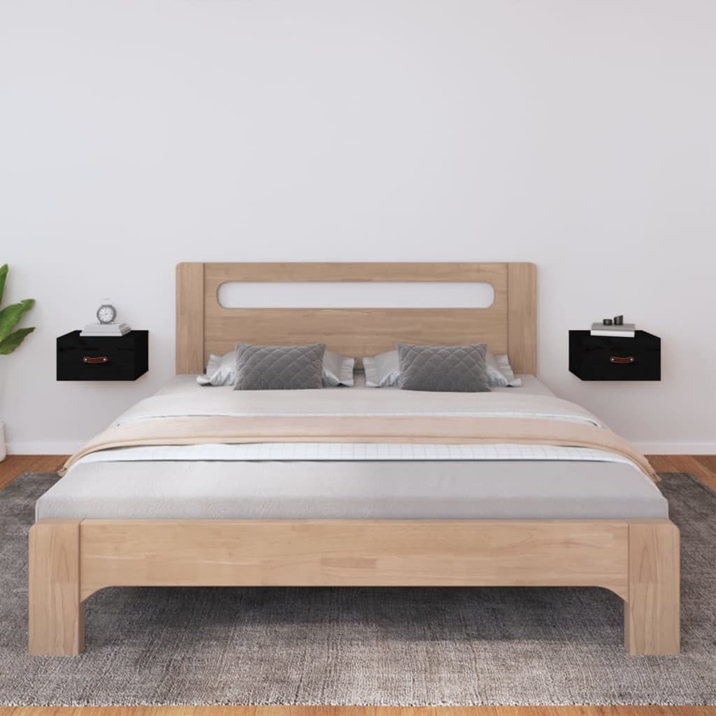 JUNG Vida Wand-Nachttische 2 Stk. Schwarz 40x29,5x22 cm