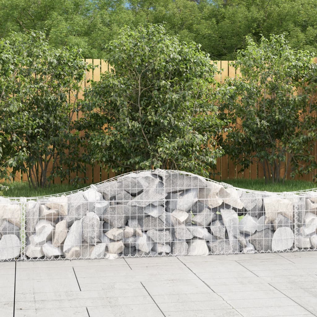 JUNG Vida Gabionen mit Hochbogen 12 Stk. 200x30x40/60 cm Verzinktes Eisen