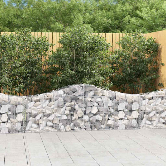 JUNG Vida Gabionen mit Hochbogen 10 Stk. 200x30x60/80 cm Verzinktes Eisen