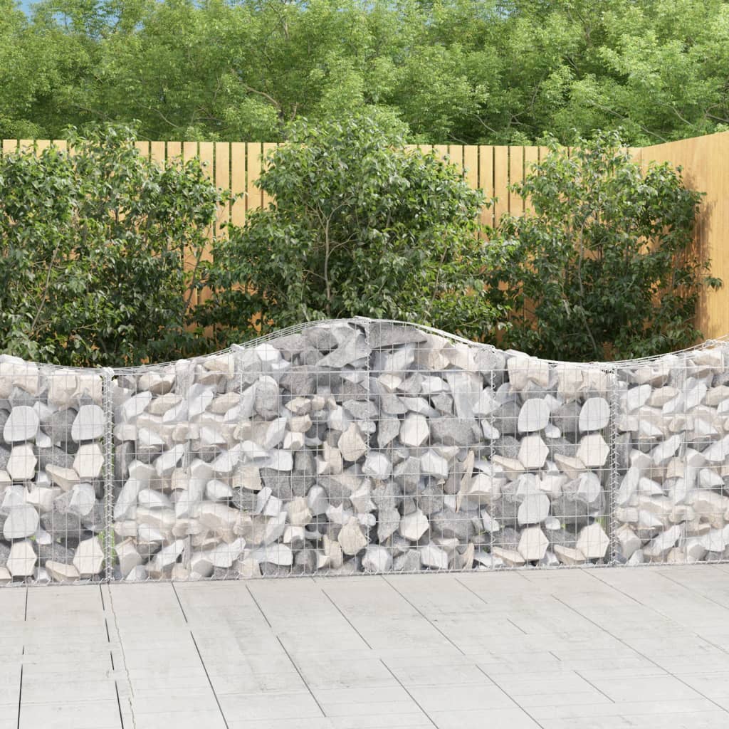 JUNG Vida Gabionen mit Hochbogen 5 Stk. 200x30x80/100 cm Verzinktes Eisen
