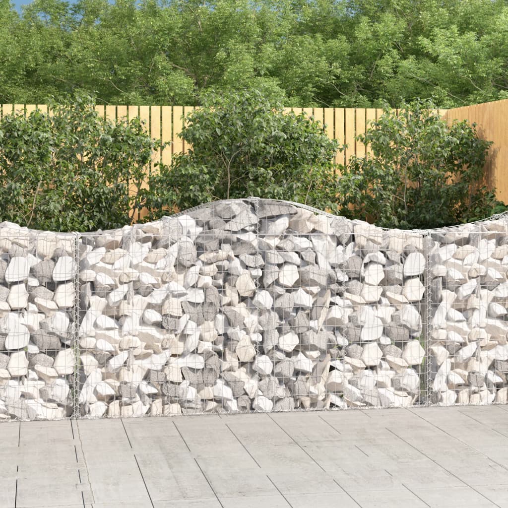 JUNG Vida Gabionen mit Hochbogen 10Stk. 200x30x100/120cm Verzinktes Eisen