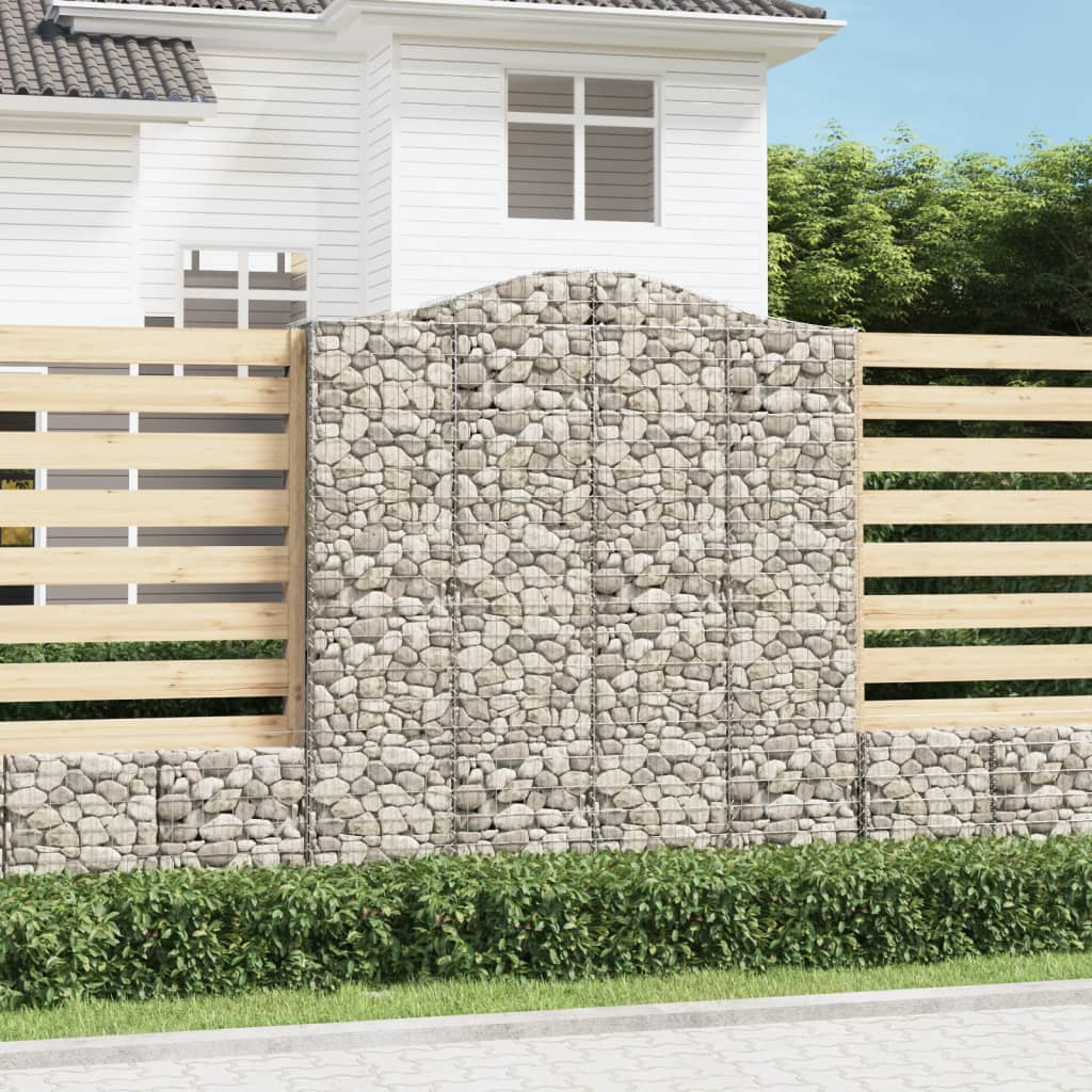 JUNG Vida Gabionen mit Hochbogen 3 Stk. 200x30x220/240cm Verzinktes Eisen