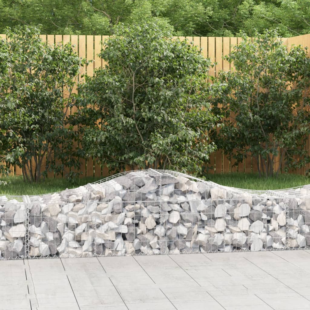 JUNG Vida Gabionen mit Hochbogen 15 Stk. 200x50x40/60 cm Verzinktes Eisen