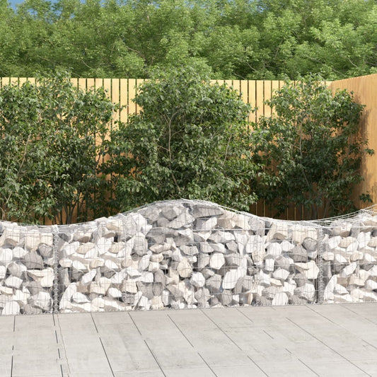 JUNG Vida Gabionen mit Hochbogen 12 Stk. 200x50x60/80 cm Verzinktes Eisen