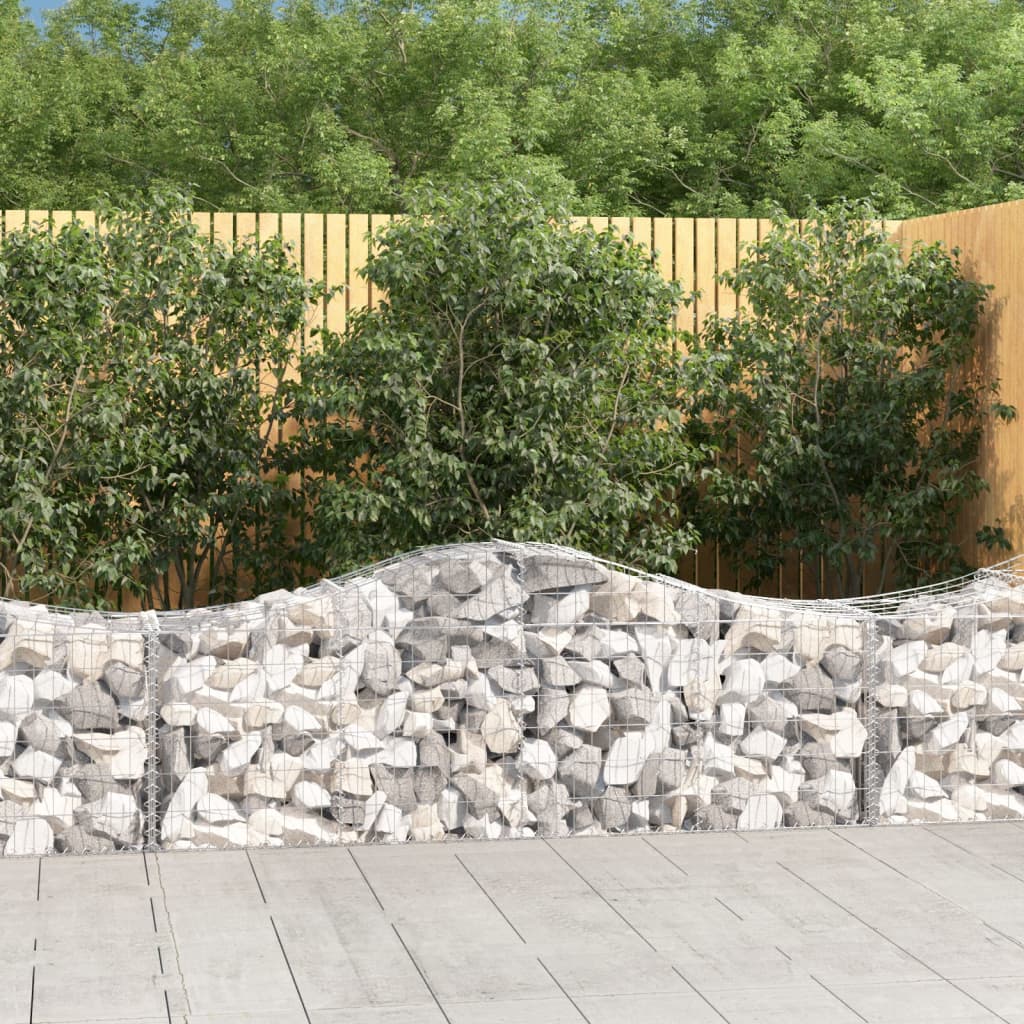JUNG Vida Gabionen mit Hochbogen 40 Stk. 200x50x60/80 cm Verzinktes Eisen