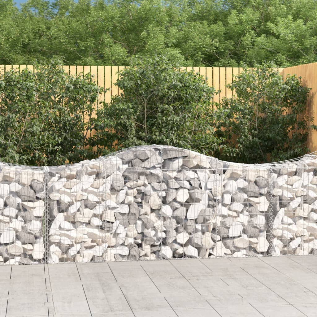 JUNG Vida Gabionen mit Hochbogen 4 Stk. 200x50x80/100 cm Verzinktes Eisen