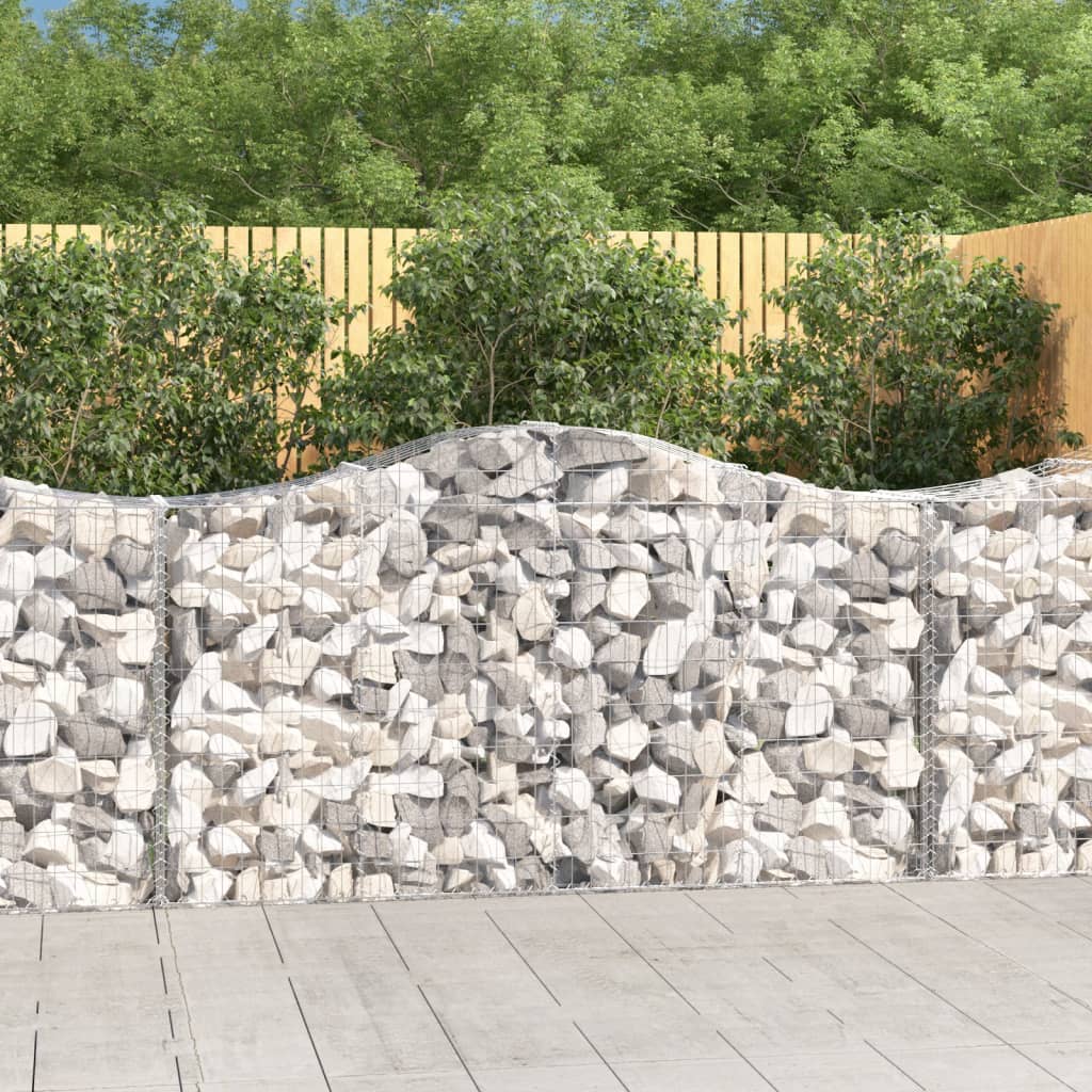 JUNG Vida Gabionen mit Hochbogen 3 Stk. 200x50x100/120cm Verzinktes Eisen