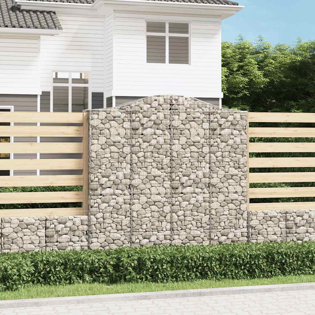 JUNG Vida Gabionen mit Hochbogen 8 Stk. 200x50x200/220cm Verzinktes Eisen