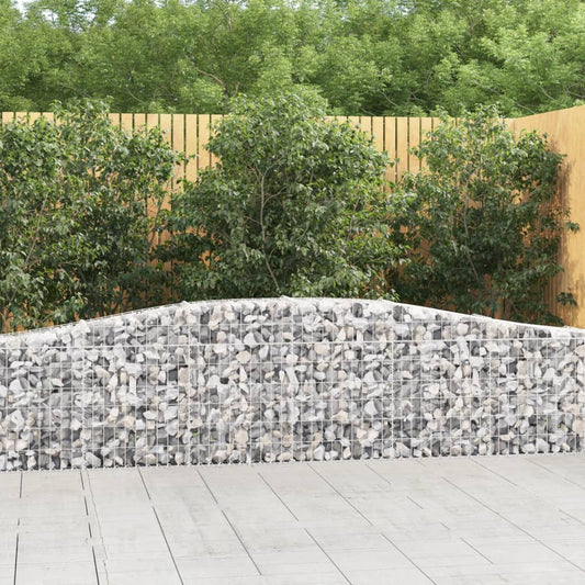 JUNG Vida Gabionen mit Hochbogen 2 Stk. 400x30x60/80 cm Verzinktes Eisen
