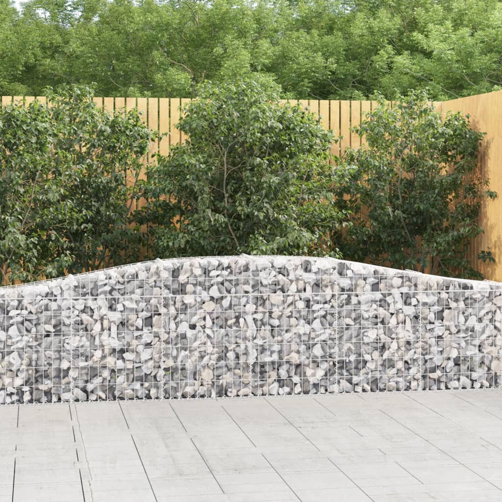 JUNG Vida Gabionen mit Hochbogen 7 Stk. 400x30x60/80 cm Verzinktes Eisen