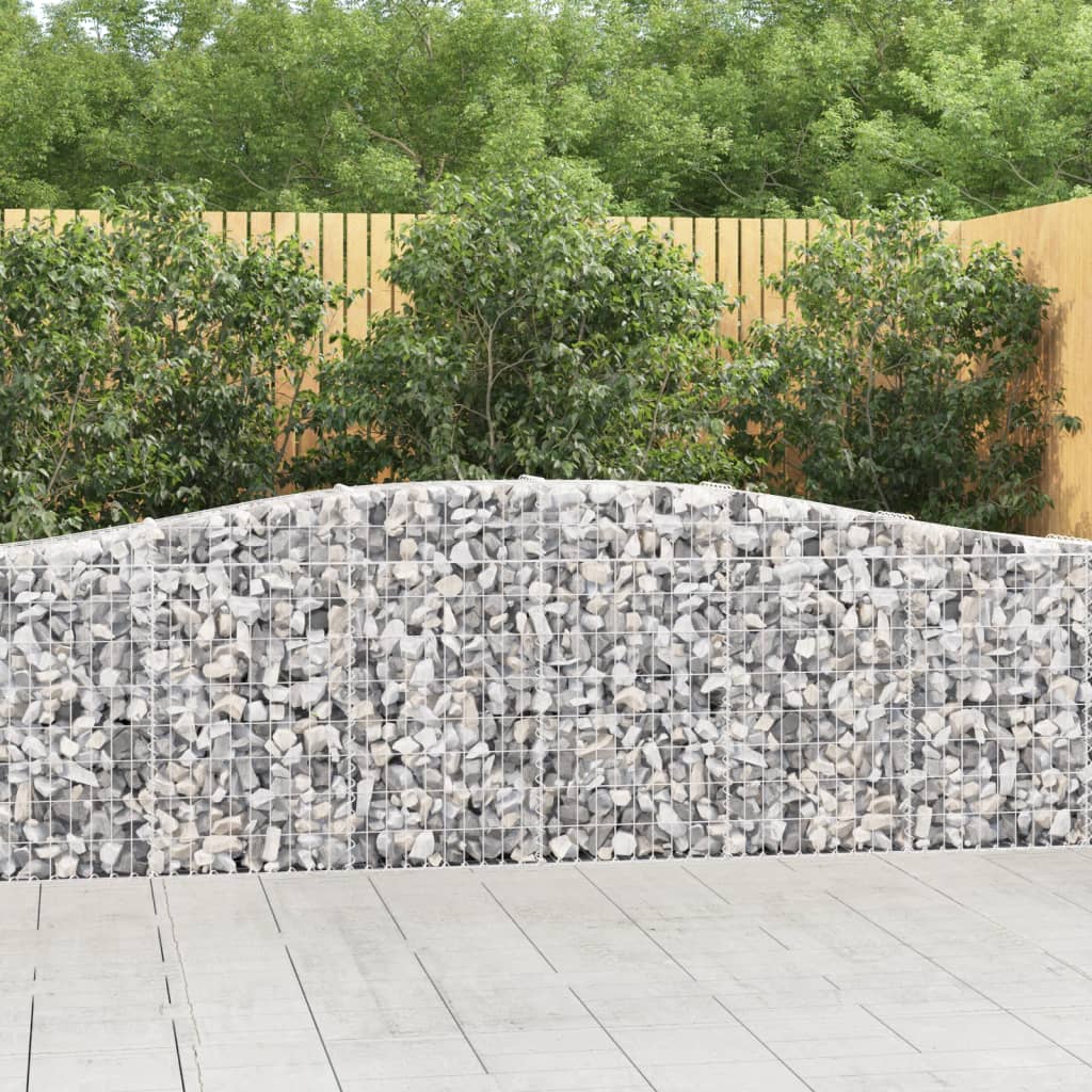 JUNG Vida Gabionen mit Hochbogen 5 Stk. 400x30x80/100cm Verzinktes Eisen