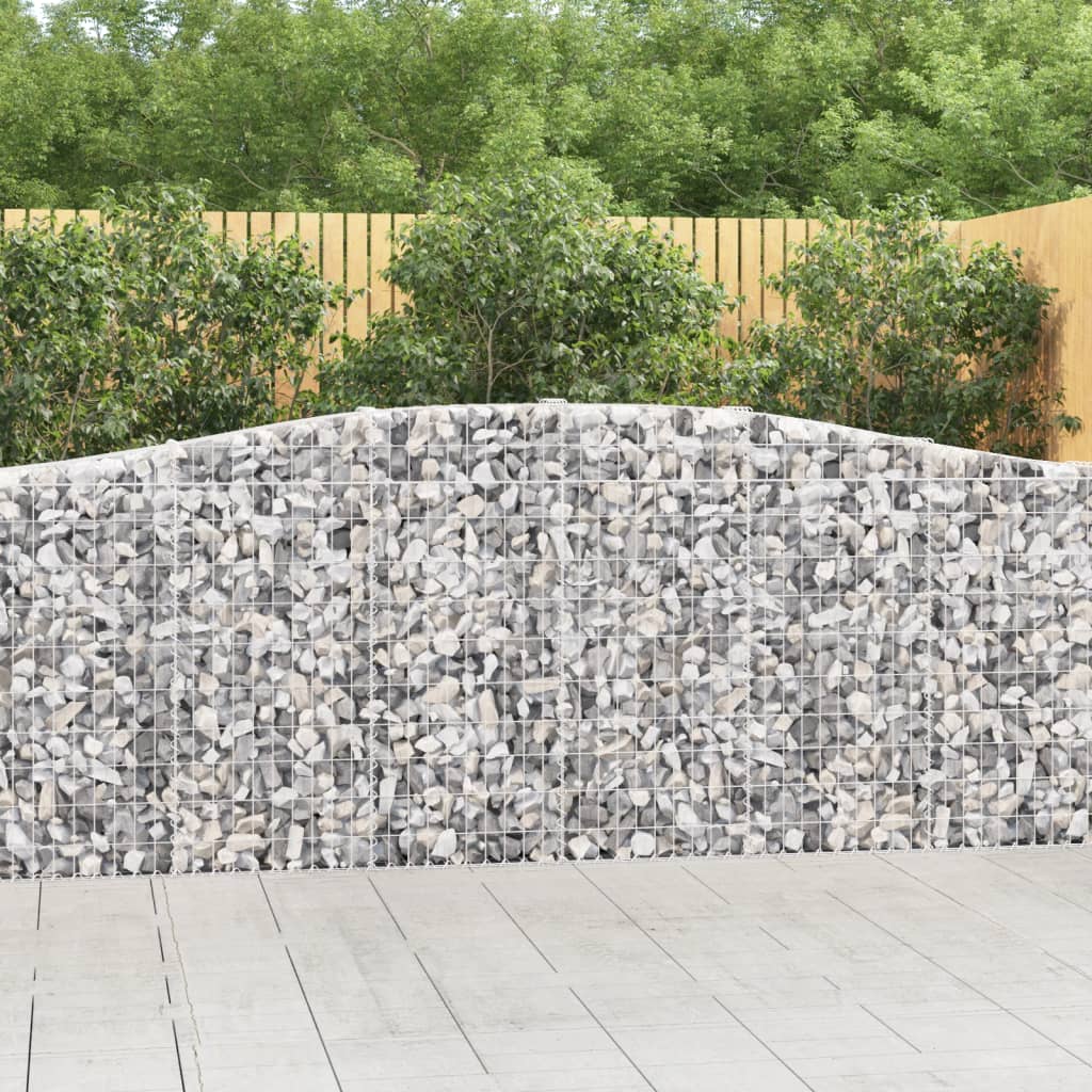 JUNG Vida Gabionen mit Hochbogen 3 Stk. 400x30x100/120cm Verzinktes Eisen