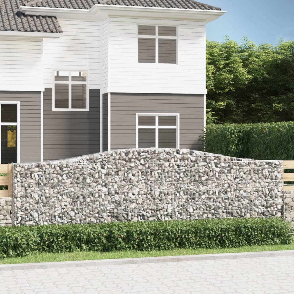 JUNG Vida Gabionen mit Hochbogen 8 Stk. 400x30x120/140cm Verzinktes Eisen