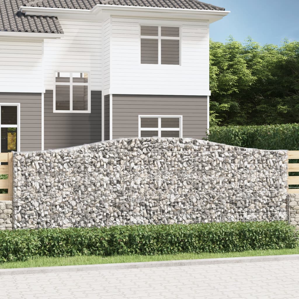 JUNG Vida Gabionen mit Hochbogen 15Stk. 400x30x140/160cm Verzinktes Eisen