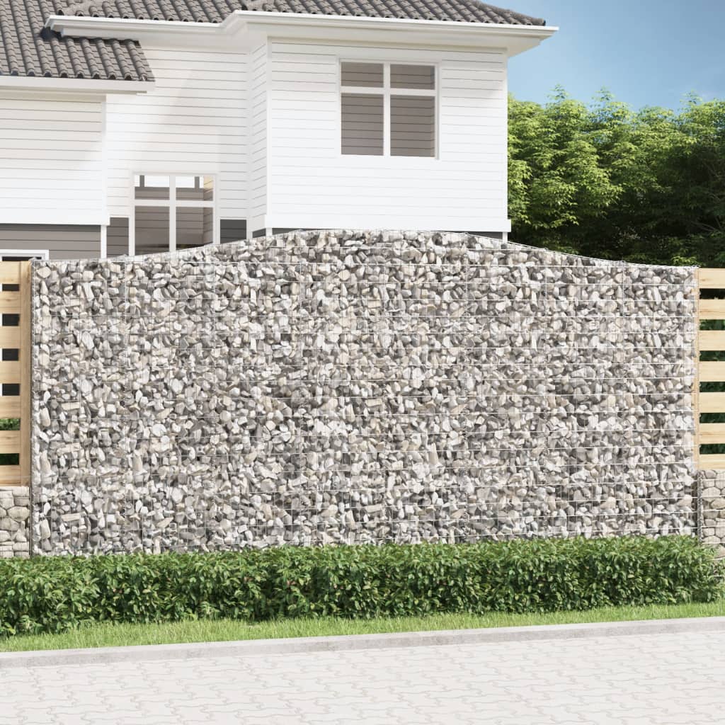 JUNG Vida Gabionen mit Hochbogen 3 Stk. 400x30x200/220cm Verzinktes Eisen