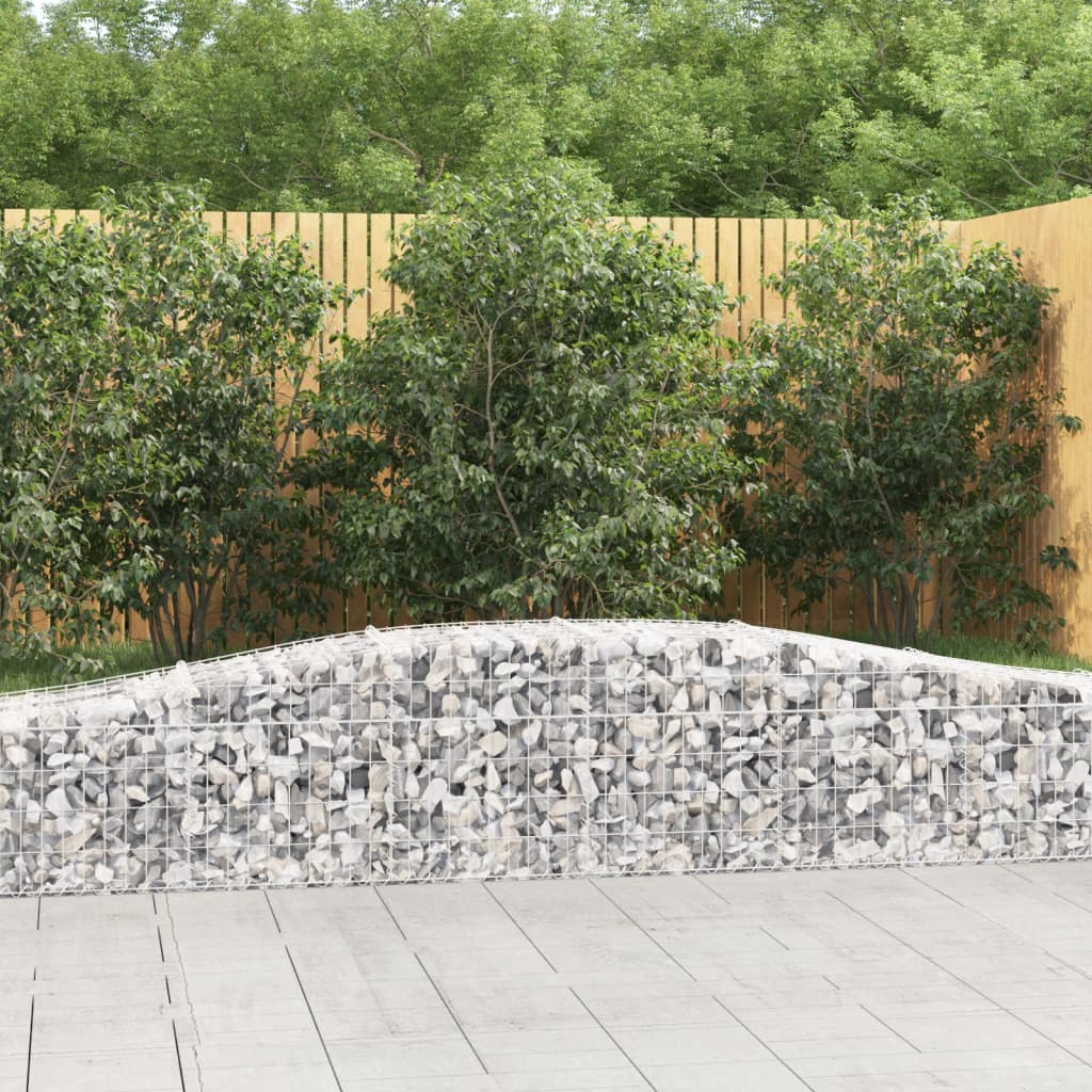 JUNG Vida Gabionen mit Hochbogen 7 Stk. 400x50x40/60cm Verzinktes Eisen