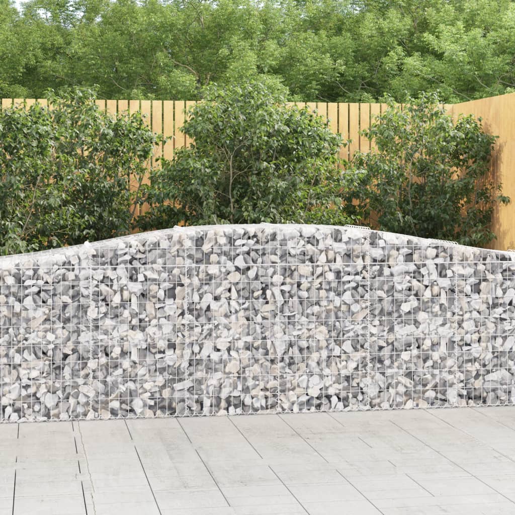 JUNG Vida Gabionen mit Hochbogen 3 Stk. 400x50x80/100cm Verzinktes Eisen