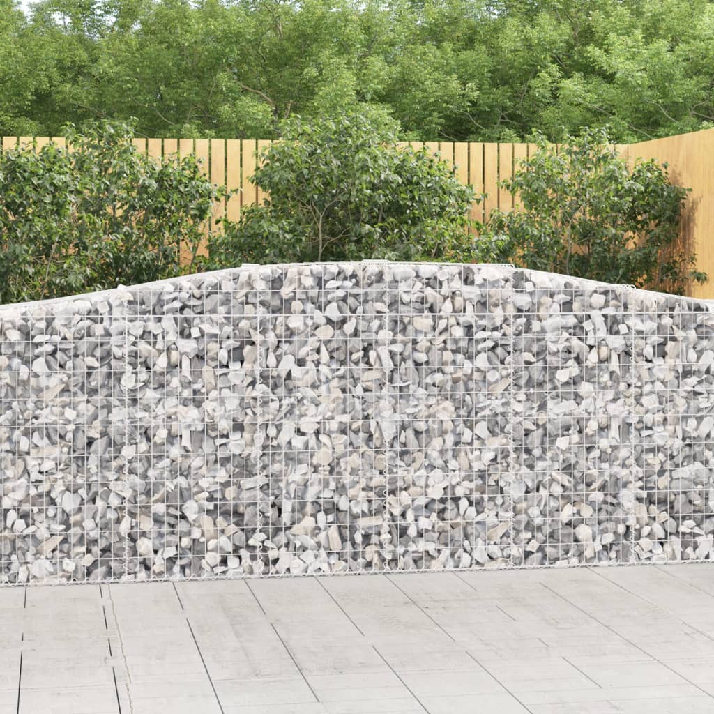 JUNG Vida Gabionen mit Hochbogen 4 Stk. 400x50x100/120cm Verzinktes Eisen