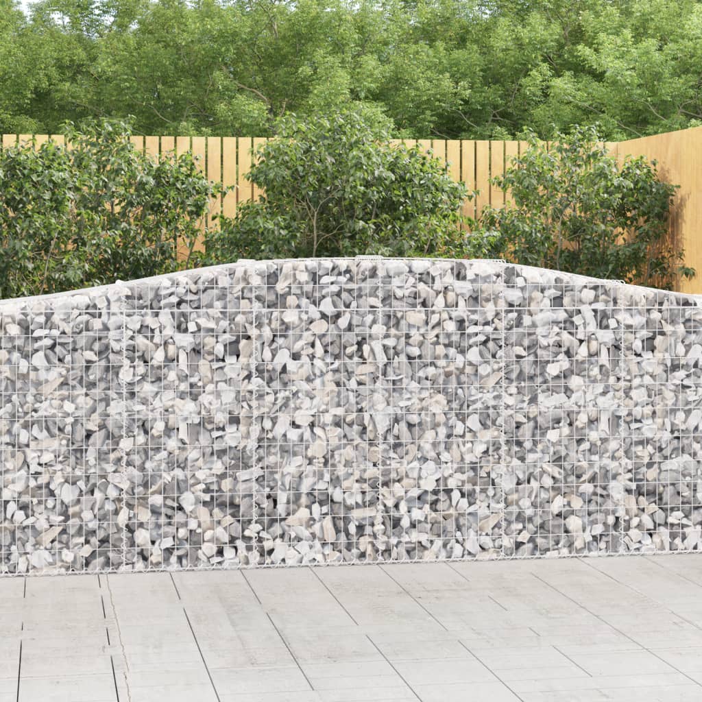 JUNG Vida Gabionen mit Hochbogen 15 Stk 400x50x100/120cm Verzinktes Eisen
