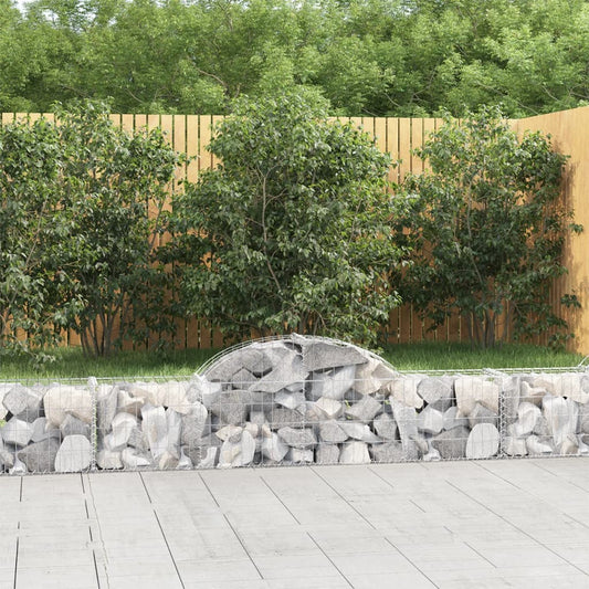 JUNG Vida Gabionen mit Hochbogen 9 Stk. 200x30x40/60 cm Verzinktes Eisen
