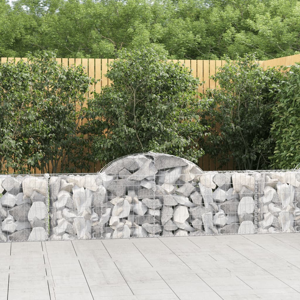 JUNG Vida Gabionen mit Hochbogen 15 Stk. 200x30x60/80 cm Verzinktes Eisen