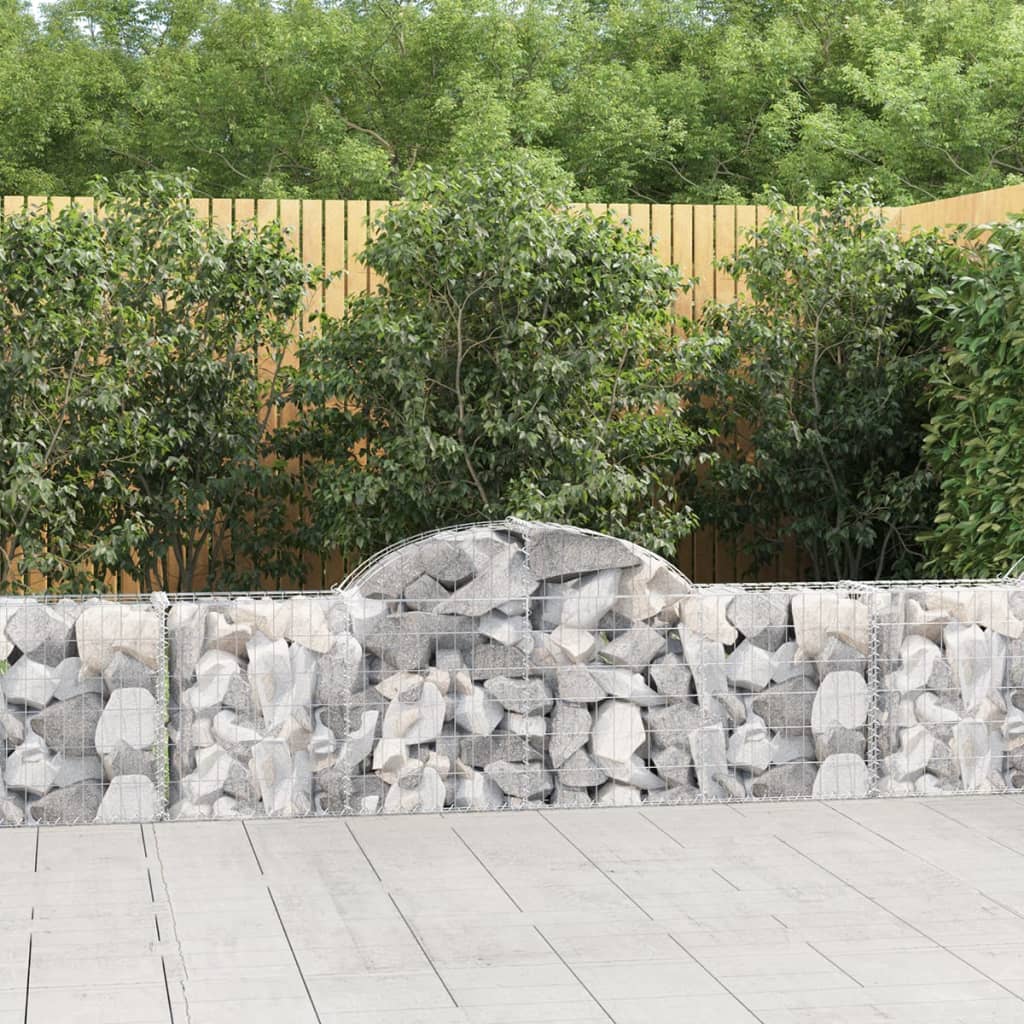 JUNG Vida Gabionen mit Hochbogen 18 Stk. 200x30x60/80 cm Verzinktes Eisen