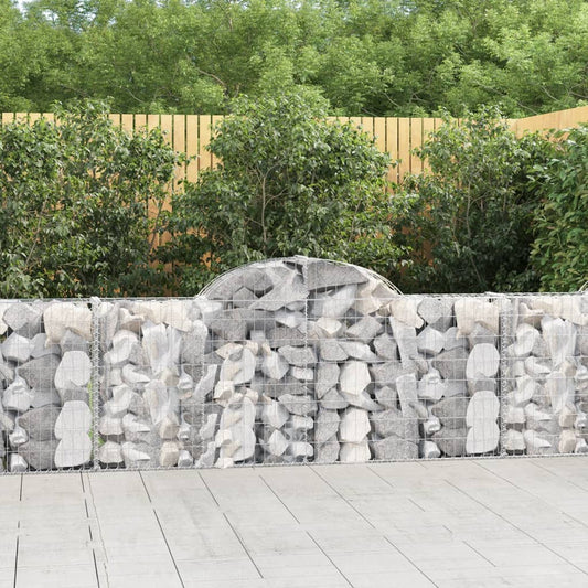 JUNG Vida Gabionen mit Hochbogen 9 Stk. 200x30x80/100 cm Verzinktes Eisen