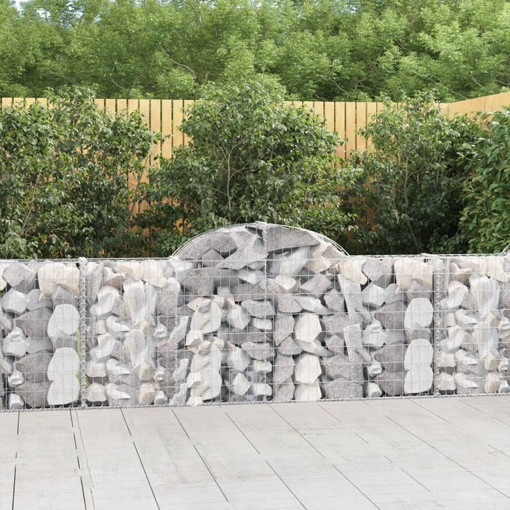 JUNG Vida Gabionen mit Hochbogen 40 Stk. 200x30x80/100cm Verzinktes Eisen