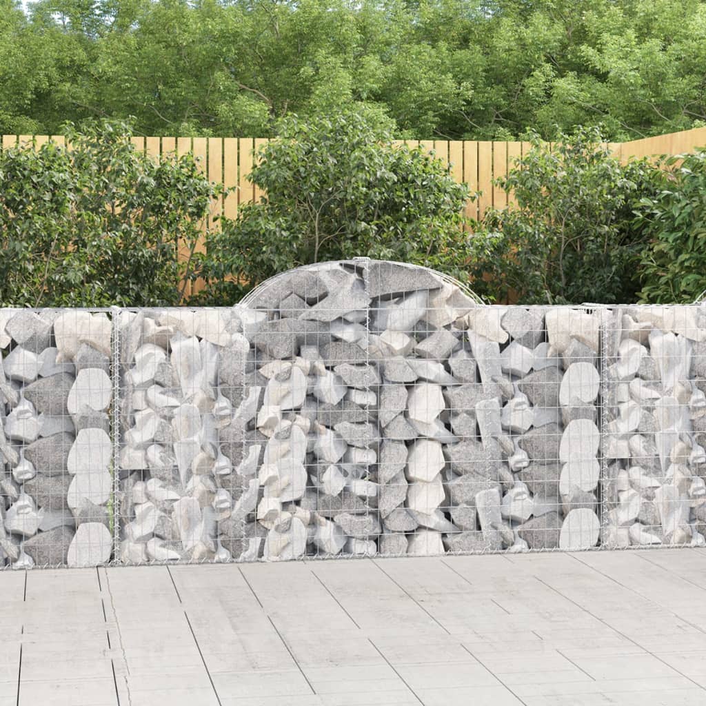 JUNG Vida Gabionen mit Hochbogen 5 Stk. 200x30x100/120cm Verzinktes Eisen
