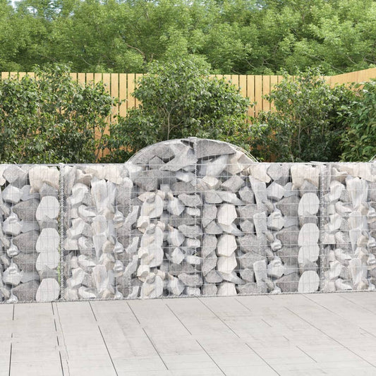 JUNG Vida Gabionen mit Hochbogen 5 Stk. 200x30x100/120cm Verzinktes Eisen