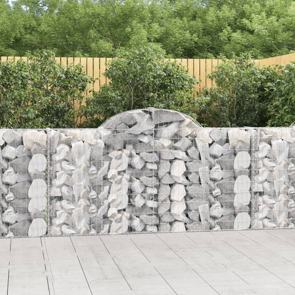 JUNG Vida Gabionen mit Hochbogen 10Stk. 200x30x100/120cm Verzinktes Eisen