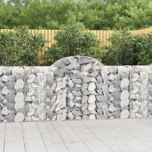 JUNG Vida Gabionen mit Hochbogen 10Stk. 200x30x100/120cm Verzinktes Eisen