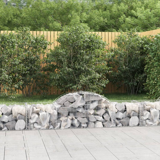 JUNG Vida Gabionen mit Hochbogen 2 Stk. 200x50x40/60 cm Verzinktes Eisen