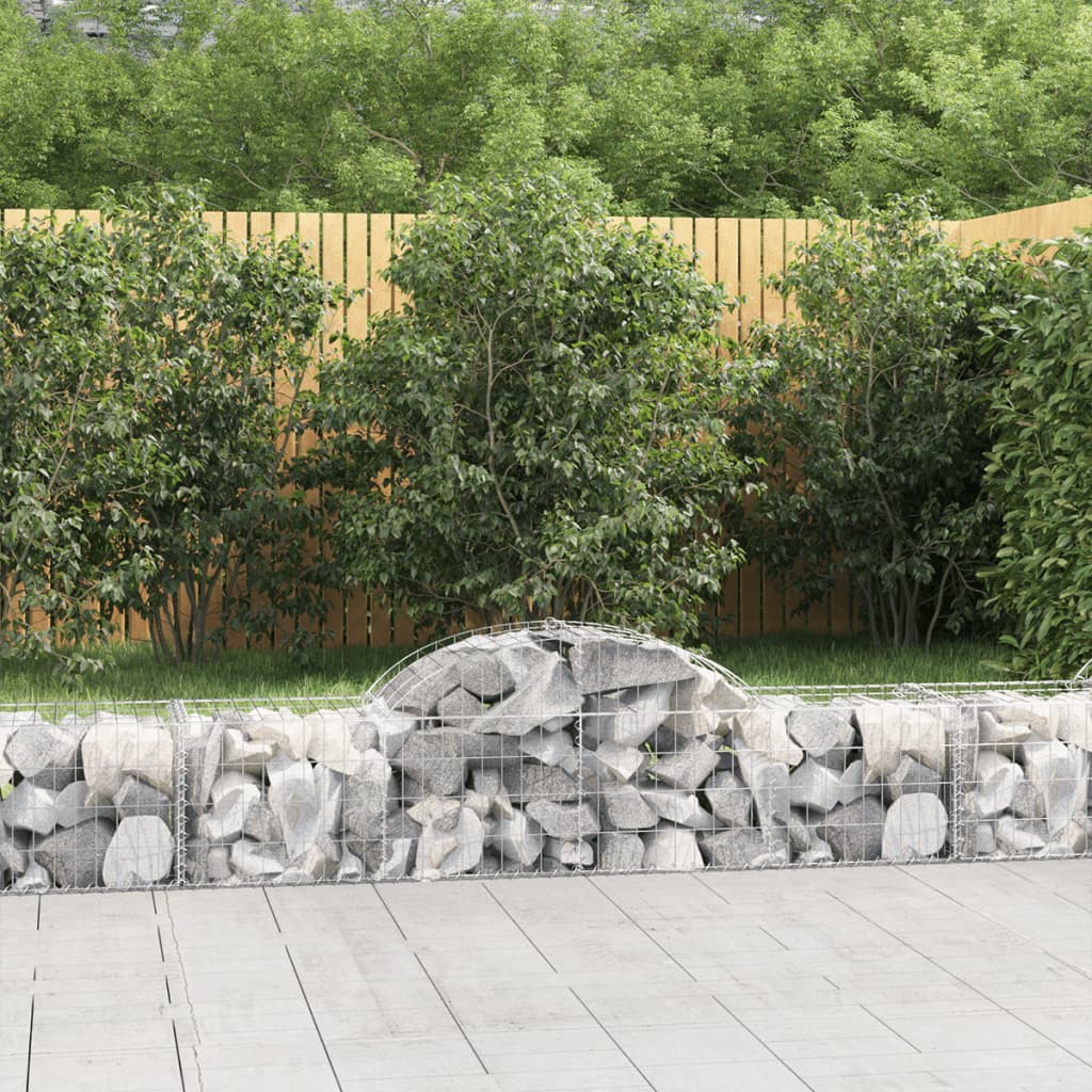 JUNG Vida Gabionen mit Hochbogen 7 Stk. 200x50x40/60 cm Verzinktes Eisen